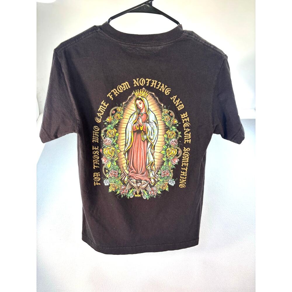 Rare Vintage DGK Guadalupe Virgin Mary Graphic Shirt Black Streetwear Woman's S